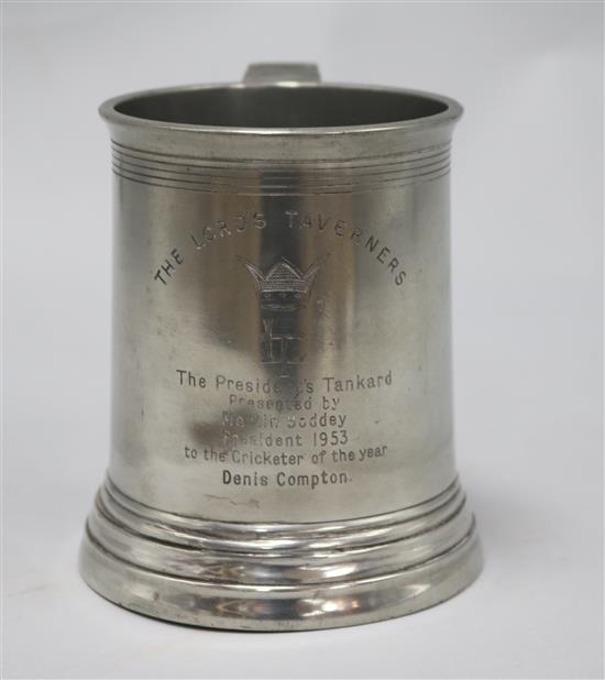 Denis Compton, Lords Taveners Tankard, Cricketer of the Year 1953